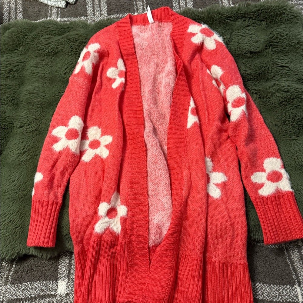 Dreamers coral Floral Women's Cardigan